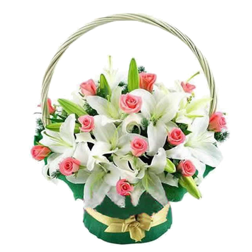 粉百合3d彩吧百合_百合花篮_百合花是百合的花吗